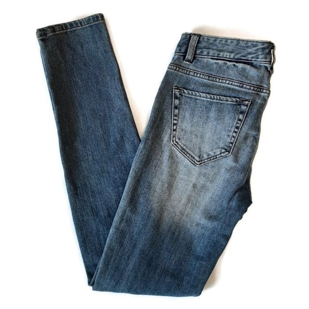 Joe Fresh Ultra Slim Distressed Low Rise Jeans Womens Size 00 Blue
